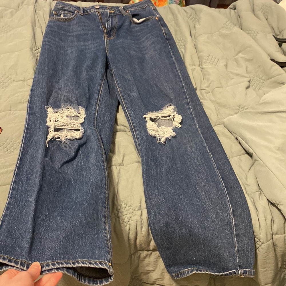 Highest rise baggy jeans, dark wash denim, wild fable brand